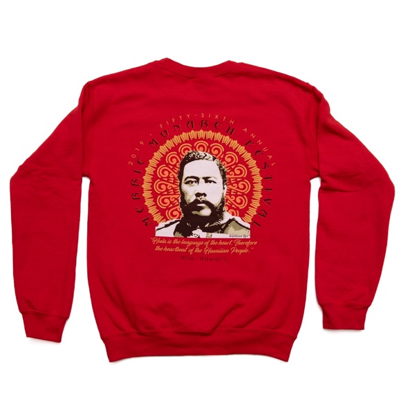 2019 56th annual Merrie Monarch Festival Crewneck Sweater Kalakaua - Picture 1 of 4